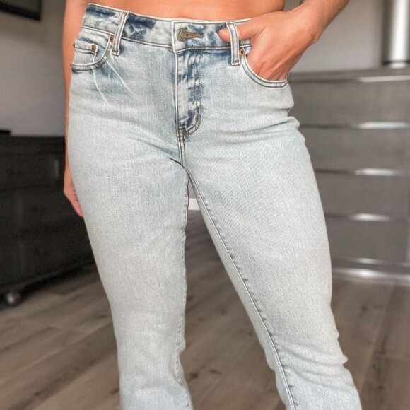 DAZE Y2K Low Rise Boot Cut Denim Pants in Clear Skies - Picture 5 of 5